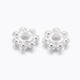 Metal Flower Spacers 4.5mm Silver 100/pk