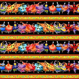 #32000 Shawl Dancers Black 100% Cotton  - Price Per Half Yard