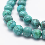 Marble Dark Cyan Beads 10mm Round (Natural/Dyed) 15-16" Strand