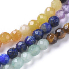 Chakra Mixed Beads 4mm Faceted (Natural) 15-16" Strand