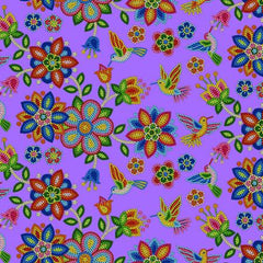 #640 Hummingbird Bright Purple 100% Cotton  - Price Per Half Yard