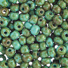 2/0 Czech Seed Beads #1528V Op Travertine Turquoise 22g