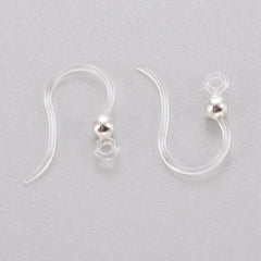 Clear / Silver Hypoallergenic Fish Hook Earrings 100/pk