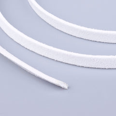 5mm Faux Suede Lace White 5m