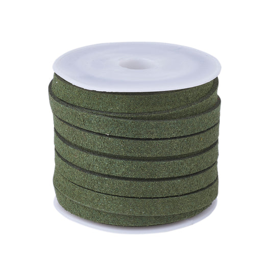 Faux Suede 5mm Lace 5m Olive