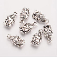 5/8" Buddha Head Metal Charm 5/pk