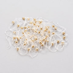 Clear / Gold Hypoallergenic Fish Hook Earrings 100/pk