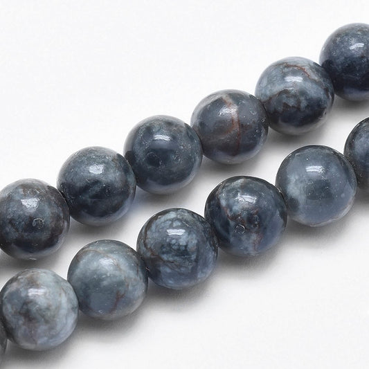 Marble Slate Grey Beads 10mm Round (Natural/Dyed) 15-16" Strand