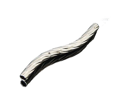 Metal Curved Tube Beads 25mm Nickel 25/pk