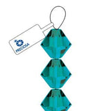Preciosa Bicone 4mm Blue Zircon 5" Strand