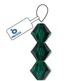 Preciosa Bicone 4mm Emerald 5" Strand
