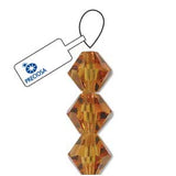 Preciosa Bicone 4mm Topaz 5" Strand