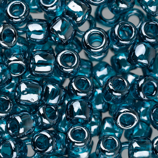 6/0 Toho Seed Beads #108BD Transparent Lustered Teal 8-9g Vial