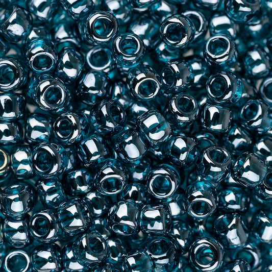 8/0 Toho Seed Beads #108BD Transparent Lustered Teal 8-9g Vial