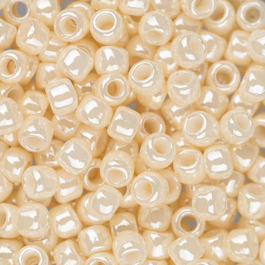 8/0 Toho Seed Beads #123 Opaque Lustered Light Beige 8-9g Vial