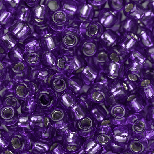 8/0 Toho Seed Beads #2224 Silver Lined Purple 8-9g Vial