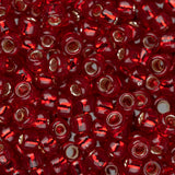 8/0 Toho Seed Beads #25C Silver Lined Ruby 8-9g Vial