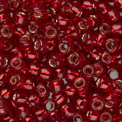 8/0 Toho Seed Beads #25C Silver Lined Ruby 8-9g Vial