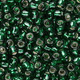 8/0 Toho Seed Beads #36 Silver Lined Green Emerald 8-9g Vial