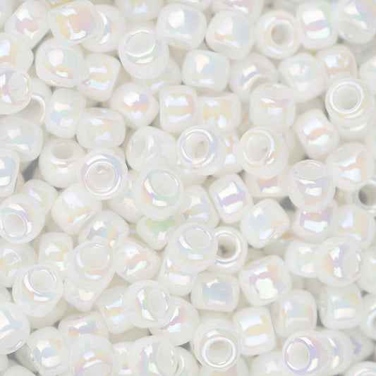 8/0 Toho Seed Beads #401 Opaque Rainbow White 8-9g Vial