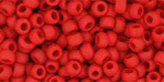 8/0 Toho Seed Beads #45F Opaque Frosted Red Pepper 8-9g Vial