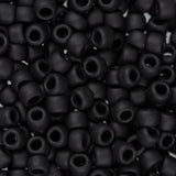 8/0 Toho Seed Beads #49F Opaque Frosted Jet 8-9g Vial