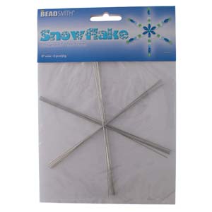 Package of large six-inch wire snowflake ornament forms for bead decoration