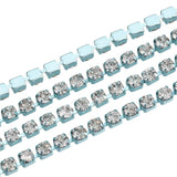 Metal Rhinestone Banding 2mm Pale Turquoise by the Yard