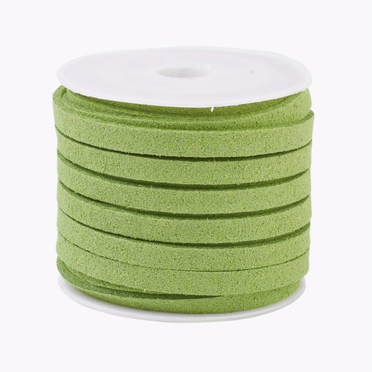 5mm Faux Suede Lace Green Yellow 5m