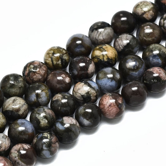 Glaucophane Beads 10mm Round (Natural) 15-16" Strand