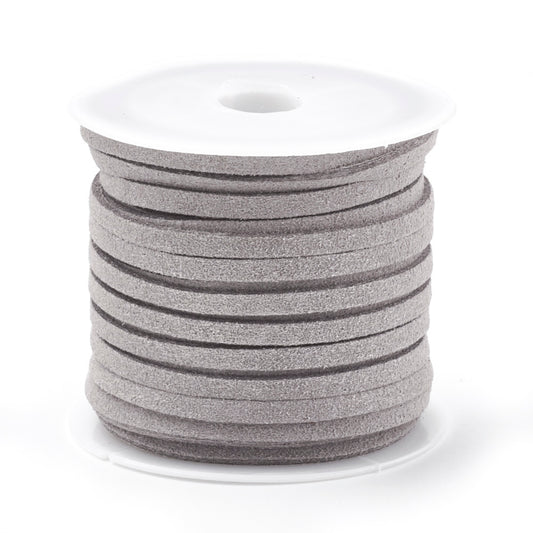 Faux Suede 5mm Lace 5m Light Grey