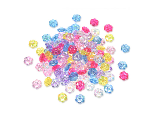 Acrylic Flower Beads 28g Multi Colour