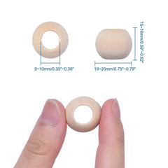 Wood Round Beads 20mm Raw 10/pk