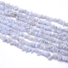 Agate Blue Lace (Natural) Bead Chips 31" Strand