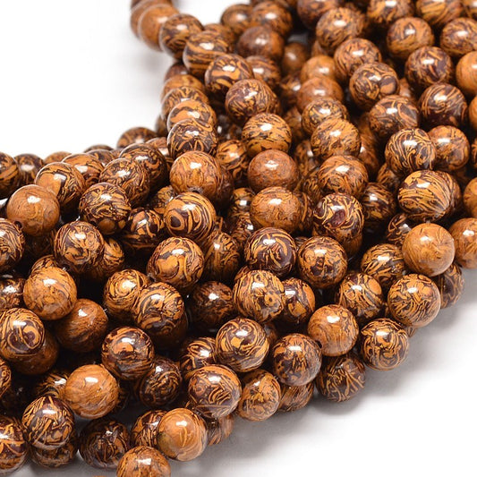 Elephant Skin Jasper Beads 8mm Round (Natural) 15-16" Strand