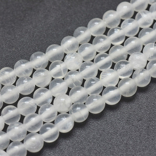 Selenite Beads 4mm Round (Natural) 15-16" Strand
