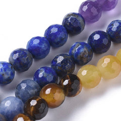 6mm Chakra Mix (Natural) Faceted Beads 15-16" Strand