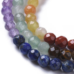 4mm Chakra Mix (Natural) Faceted Beads 15-16" Strand