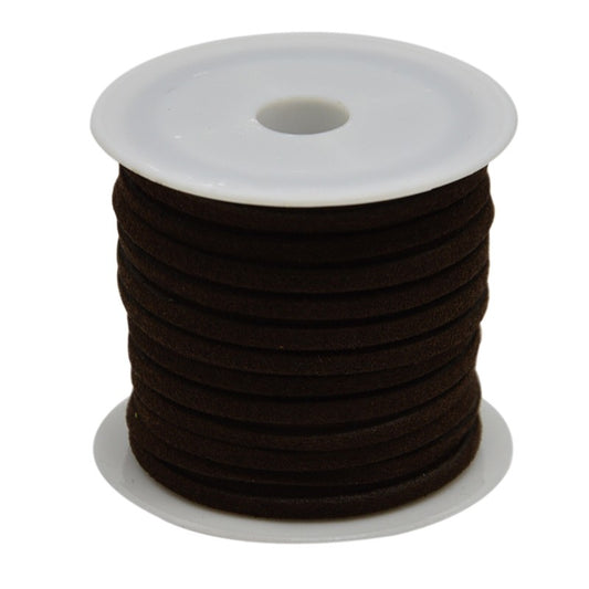 Faux Suede 5mm Lace 5m Coconut Brown