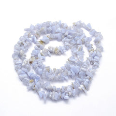 Agate Blue Lace (Natural) Bead Chips 31" Strand