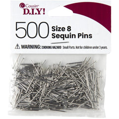 1/2" Silver Sequin Pins 500/pk