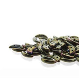 *Czech Crescent Beads Jet Iris Brown 5g Vial