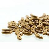 *Czech Crescent Beads Matte Metallic Antique Bronze 5g Vial