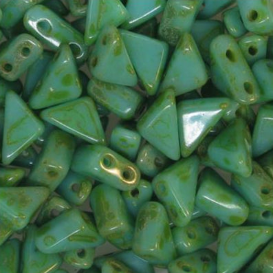 *6mm Czech Tango Beads Turquoise Picasso 5.3g
