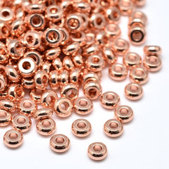 Spacer 4mm Donut, Rose Gold Beads 25/pk