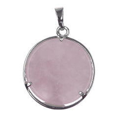 1 1/8" Tree of Life Rose Quartz Gemstone Pendant 1/pk