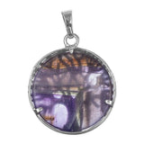 1 1/8" Tree of Life Amethyst Gemstone Pendant 1/pk