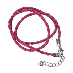 Necklace Braided Cord 17" Pink 1/pk