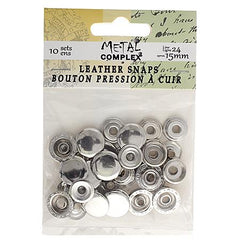 15mm Silver Snaps (Line 24) 10 Sets/pk