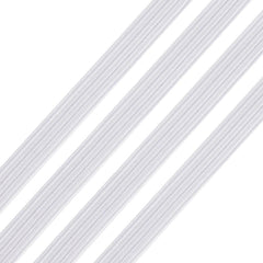 *8mm Flat White Elastic - Price Per Yard